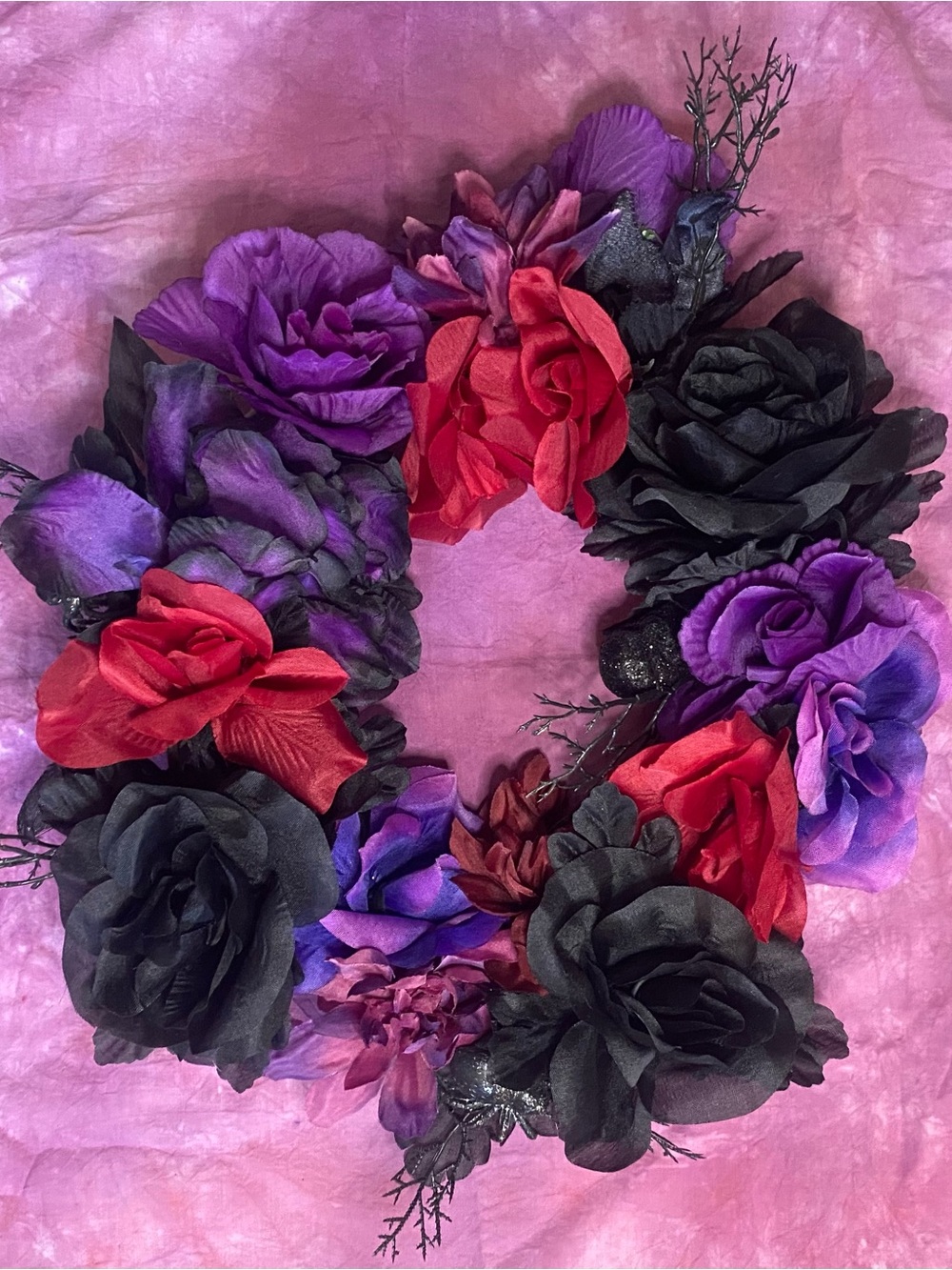 Handmade Dramatic Floral Wreath